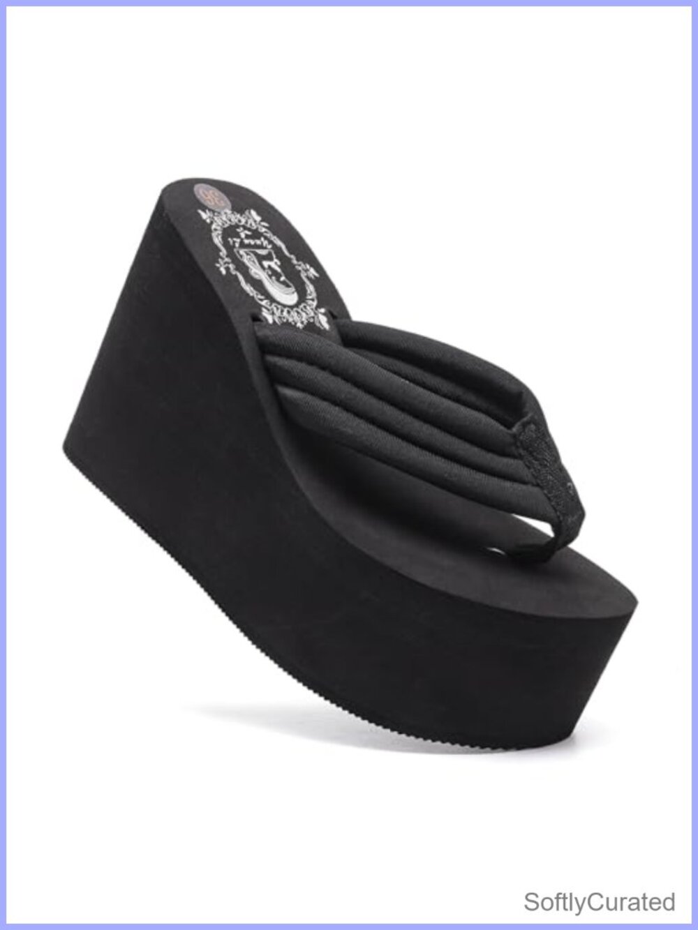 Womens Platform Wedge Flip Flop Sandals Faux Suede Rhinestone Wedding